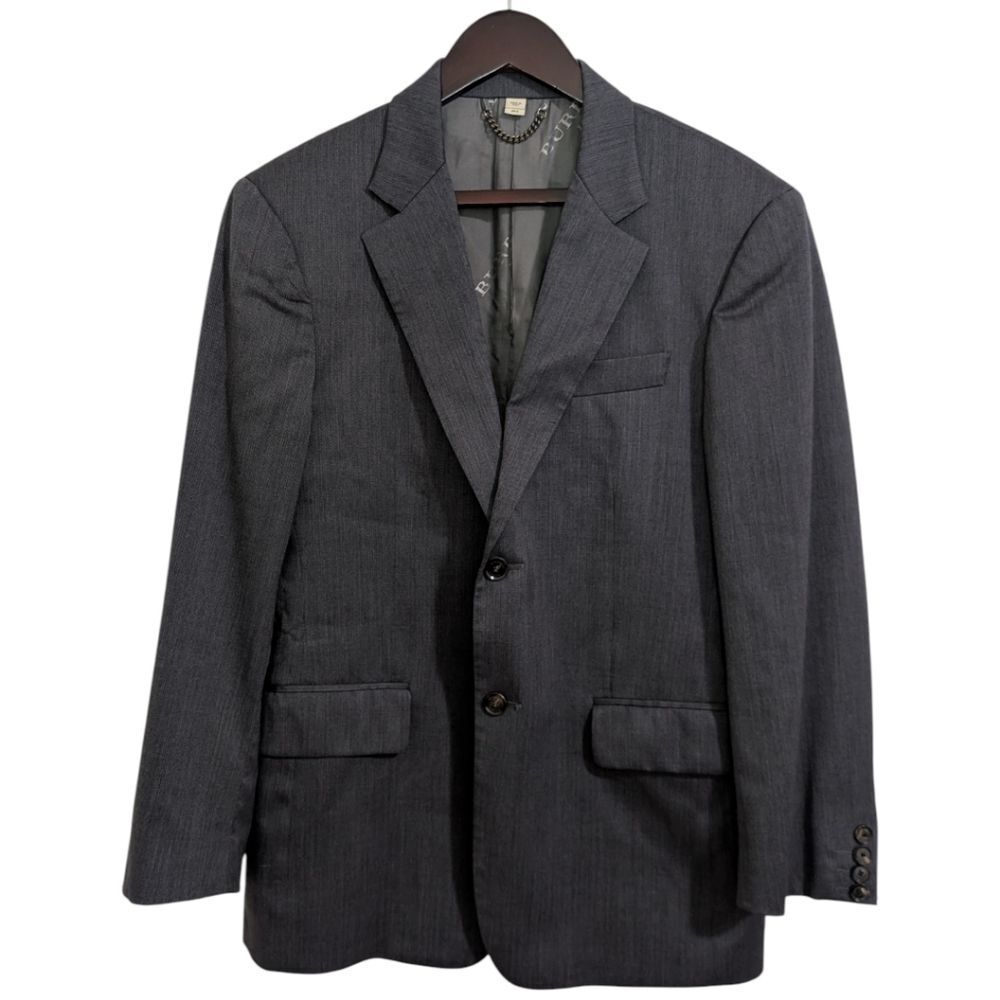 Burberry London Charcoal Virgin Wool Blazer Sport Coat EU 48S US 38S Italy